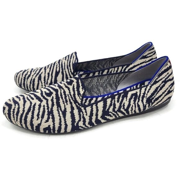 Rothy’s Shoes - New Rothy's The Loafer Zebra Womens 10.5 Flats Shoes Navy Blue